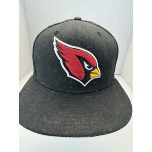 Arizona Cardinals New Era 59FIFTY Fitted‎ Cap Size 7 3/8 Black NFL Logo Hat